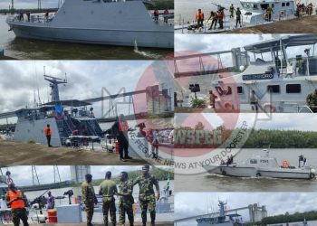 Nigerian Navy Ships Shiroro and Shere Berth at ALSCON Jetty in Akwa Ibom