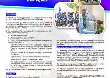 Nigerian Air Force Opens Applications for Direct Short Service Course 34/2025