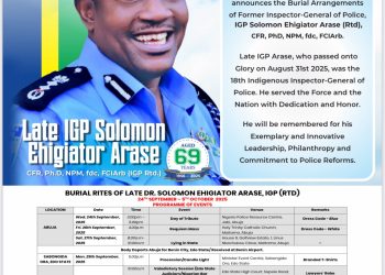 IGP Egbetokun, Edo Governor, Police Service Commission Honour Arase at Day of Tribute