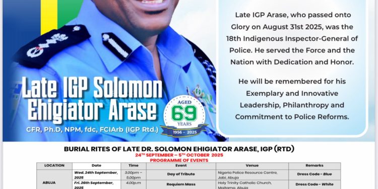 IGP Egbetokun, Edo Governor, Police Service Commission Honour Arase at Day of Tribute