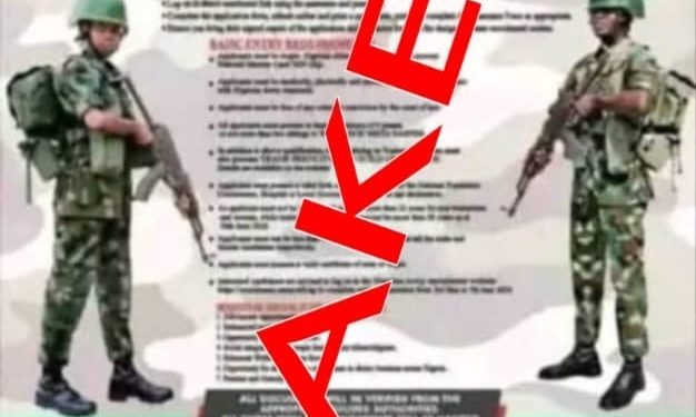 Nigerian Army Warns Public Against Fake Recruitment Publication