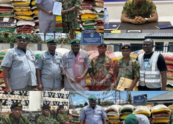 Nigerian Navy Records Major Breakthrough in Anti-Smuggling Operations, Hands Over 419 Bags of Seized Rice to Customs in Badagry