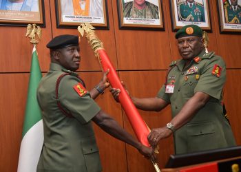 Maj Gen Waidi Shaibu Assumes Duty, Hails Oluyede’s Legacy, Reaffirms Commitment to Troop Welfare