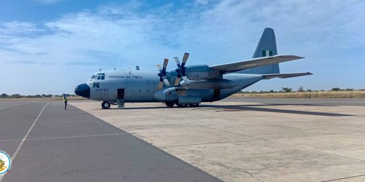 NAF C-130 aircraft lands safely in Banjul, continues journey to Portugal for scheduled maintenance