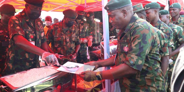 CDS And COAS Host Christmas Luncheon For Frontline Troops Of Operation FANSAN YAMMA In Sokoto