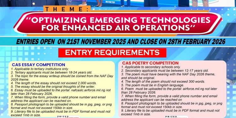 CAS literary competition rallies Nigerian youths to drive innovation and advocacy in emerging airpower technologies