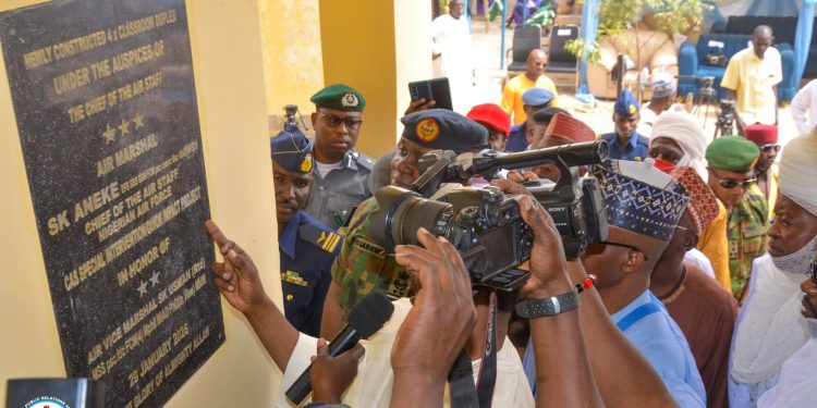 NAF Strengthens Civil–Military Relations, Commissions New Classrooms In Gwagwarwa, Kano