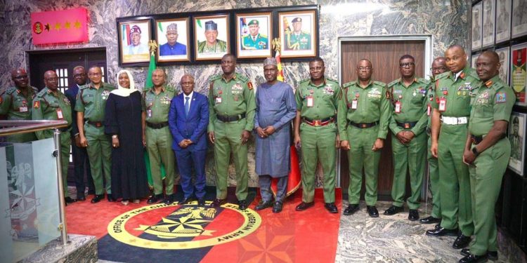 COAS Receives FirstBank GMD Olusegun Alebiosu At Army Headquarters Abuja