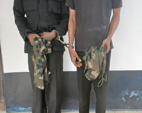 Suspected naval impersonators handed over to police by Nigerian Navy Ship Victory in Calabar