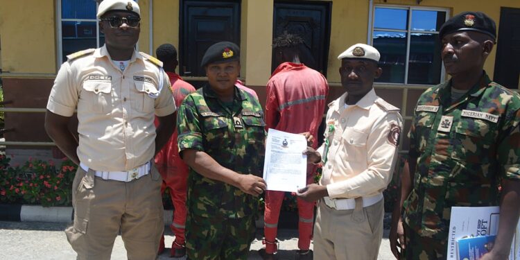 Nigerian Navy hands over three rescued stowaways to Immigration Service in Lagos