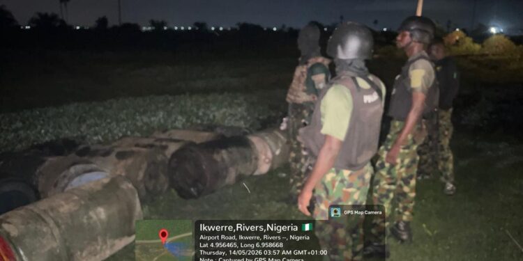 Nigerian Navy Busts Illegal Fuel Distribution Hub In Rivers, Seizes 123,000 Litres Of Suspected AGO