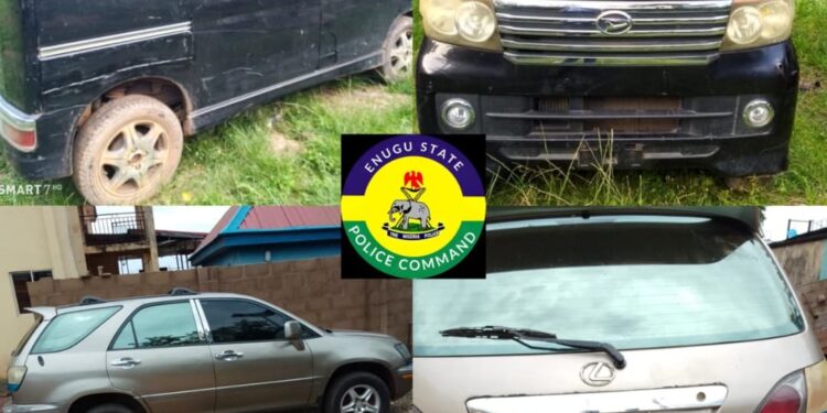 Enugu Police Recover Vehicles Stolen Eight Years Apart, Arrest Three Suspects