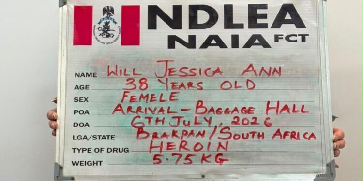 NDLEA Cracks Transnational Drug Network, Arrests South African Courier and Seizes ₦10.3bn Cannabis