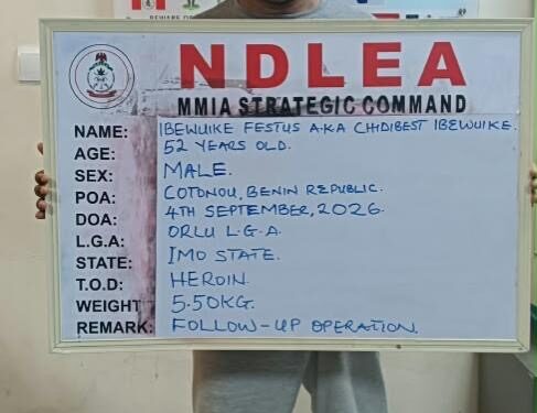 NDLEA Repatriates Fugitive Kingpin Linked To 49.70kg Heroin Seizure